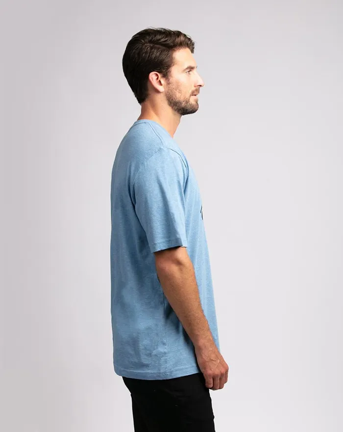 Men Tees TravisMathew 44 REPRESENT TEE Heather Blue