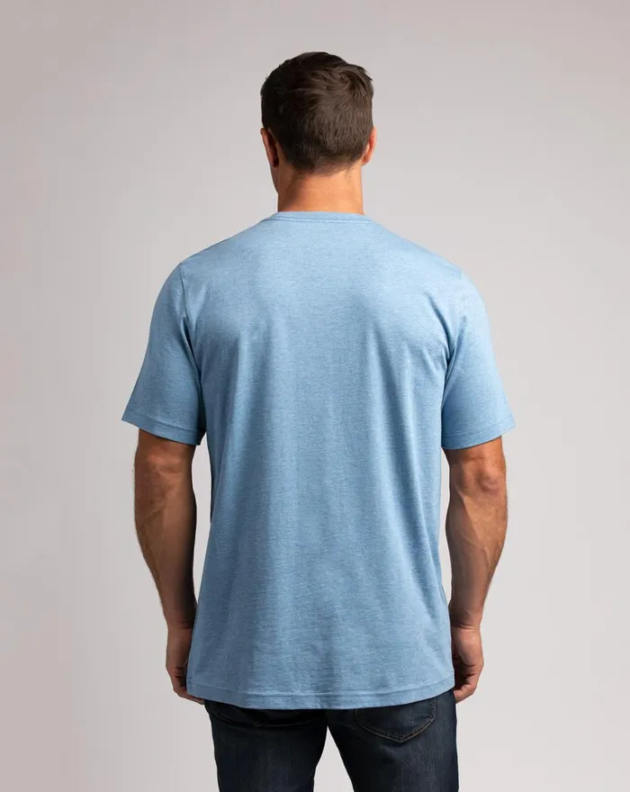 Men Tees TravisMathew ACROSS THE PLATEAU TEE Heather Blue