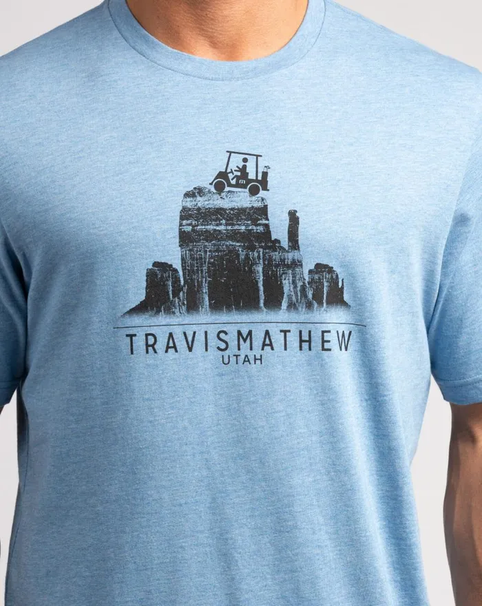 Men Tees TravisMathew ACROSS THE PLATEAU TEE Heather Blue