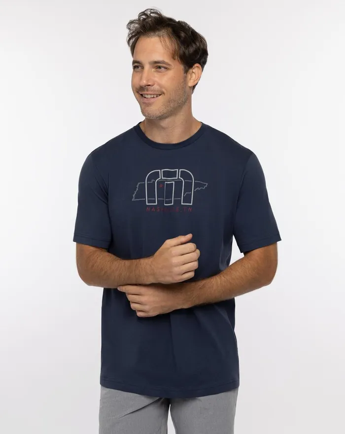 Men Tees TravisMathew BACKYARD BLAST TEE Mood Indigo