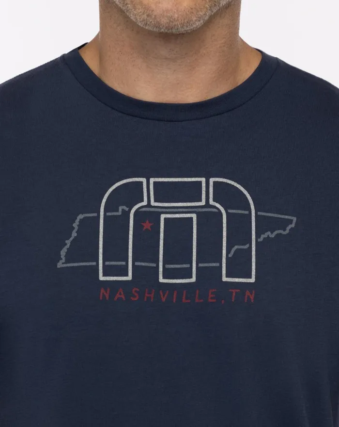 Men Tees TravisMathew BACKYARD BLAST TEE Mood Indigo