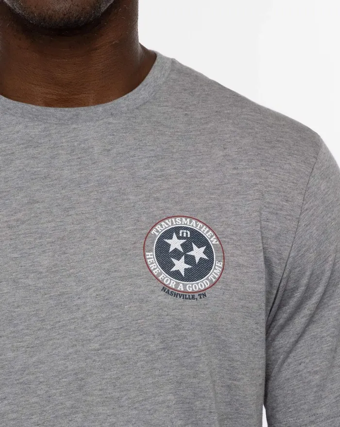 Men Tees TravisMathew BBQ MASTER TEE Heather Grey