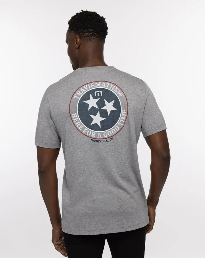 Men Tees TravisMathew BBQ MASTER TEE Heather Grey