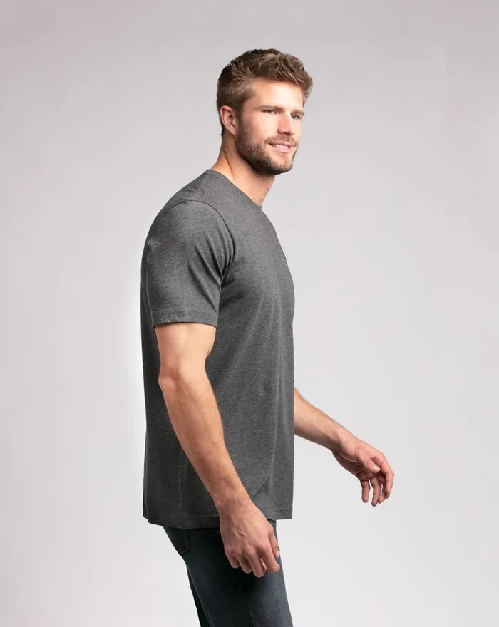 Men Tees TravisMathew BLIZZARD BOSS TEE Heather Grey Pinstripe