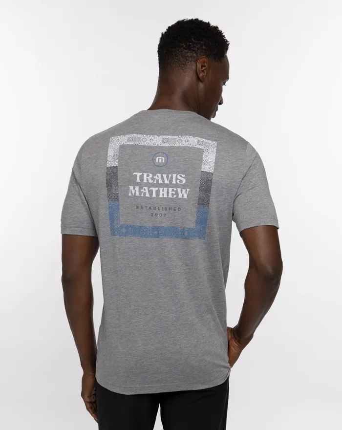 Men Tees TravisMathew BOGATA TEE Heather Grey Men Tees TravisMathew BOGATA TEE Heather Grey