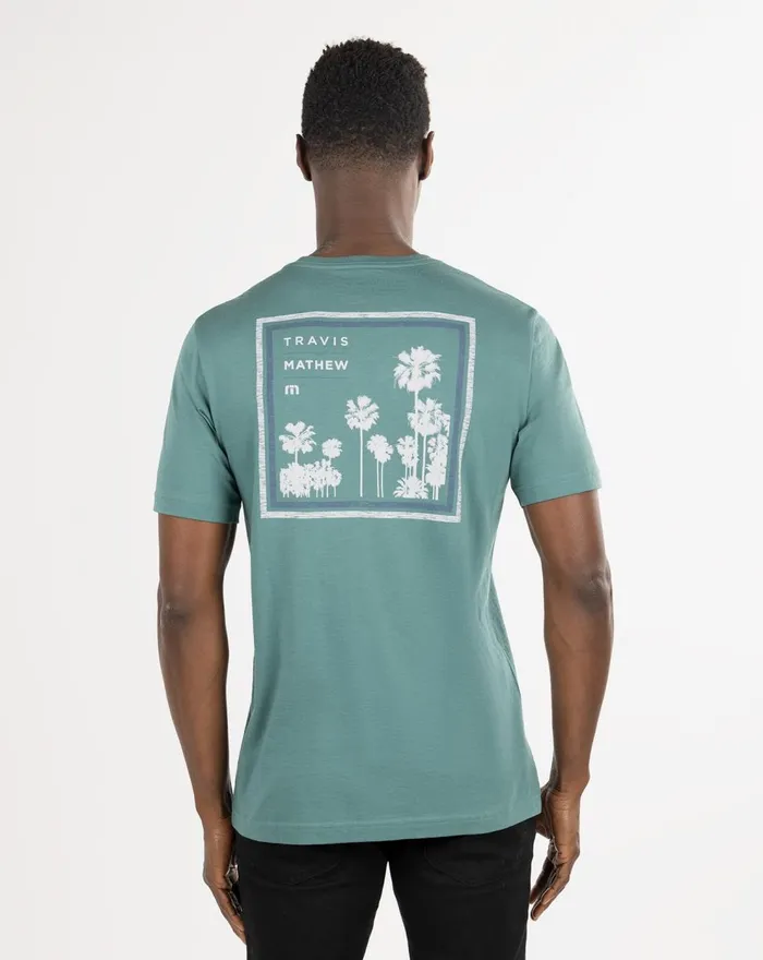 Men Tees TravisMathew BONUS ROUND TEE Silver Pine Men Tees TravisMathew BONUS ROUND TEE Silver Pine