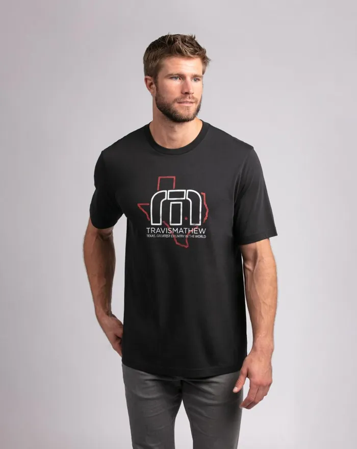 Men Tees TravisMathew BUCKING BULL TEE Black