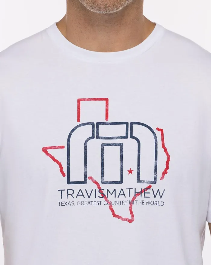 Men Tees TravisMathew BUCKING BULL TEE White