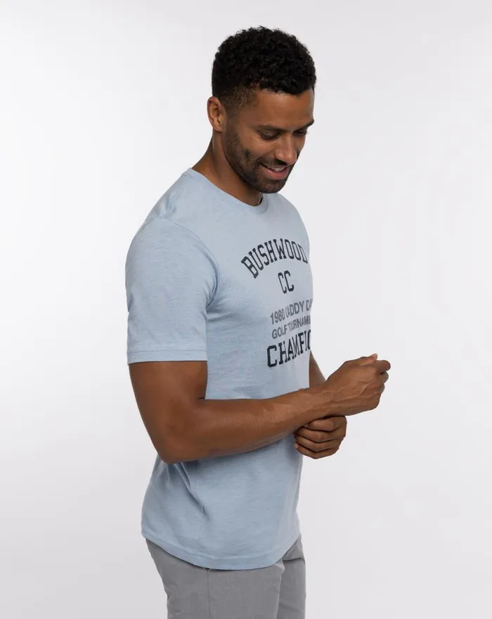 Men Tees TravisMathew CADDY DAY TEE Heather Bel Air Blue