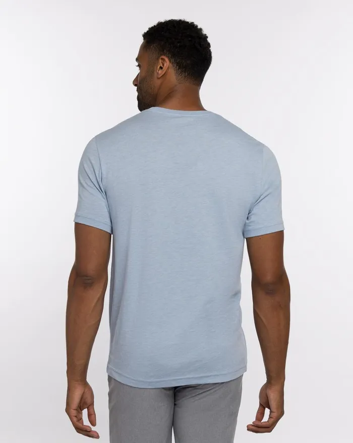 Men Tees TravisMathew CADDY DAY TEE Heather Bel Air Blue