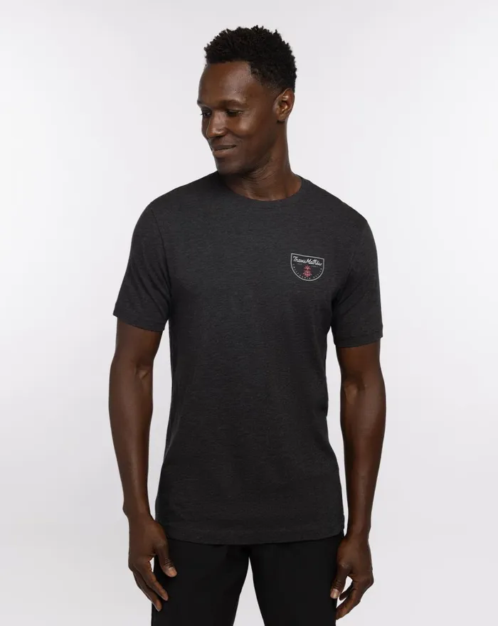 Men Tees TravisMathew CLEAR COASTS TEE Heather Forged Iron