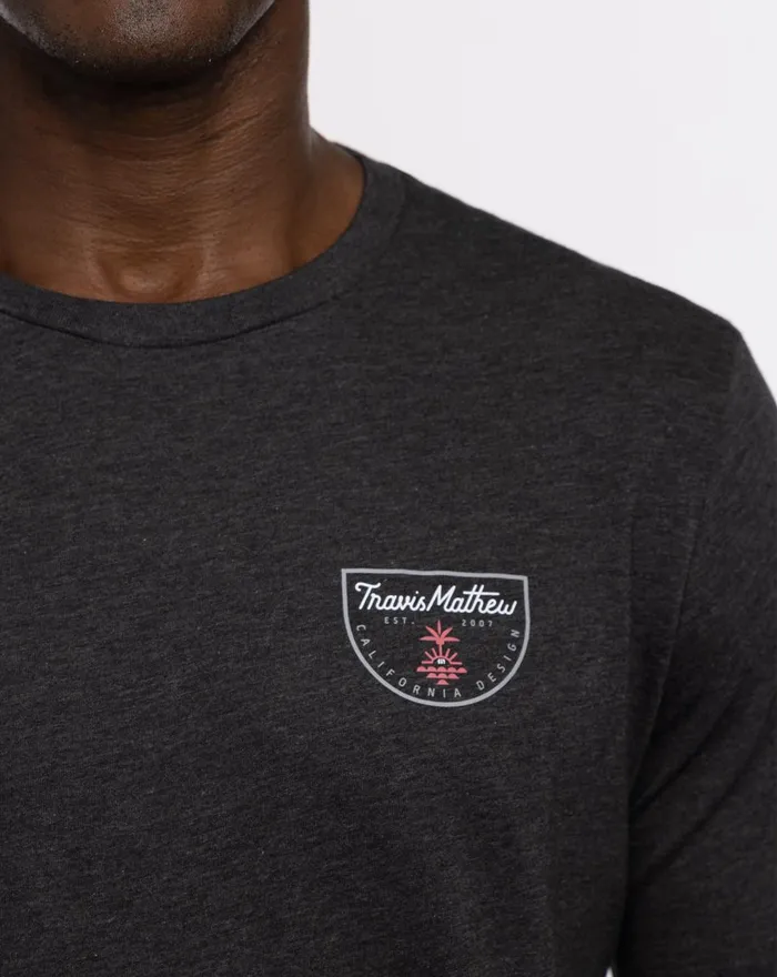 Men Tees TravisMathew CLEAR COASTS TEE Heather Forged Iron Men Tees TravisMathew CLEAR COASTS TEE Heather Forged Iron
