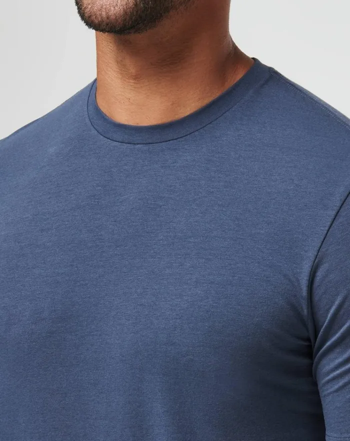 Men Tees TravisMathew CLOUD CREW TEE Blue Nights
