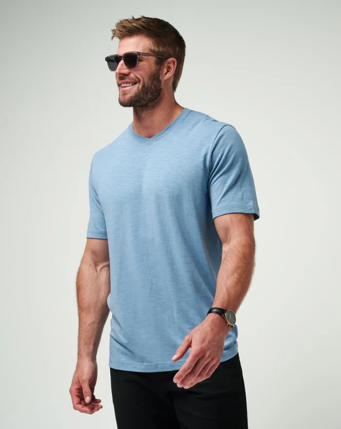 Men Tees TravisMathew CLOUD TEE Copen Blue