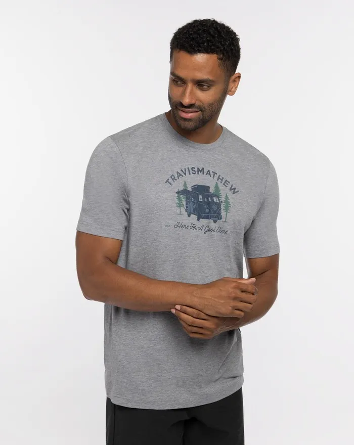 Men Tees TravisMathew COAL WALK TEE Heather Grey