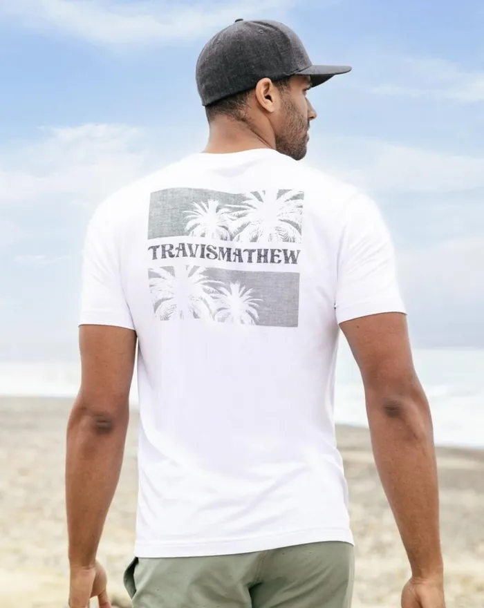 Men Tees TravisMathew COAST RUN TEE White Men Tees TravisMathew COAST RUN TEE White