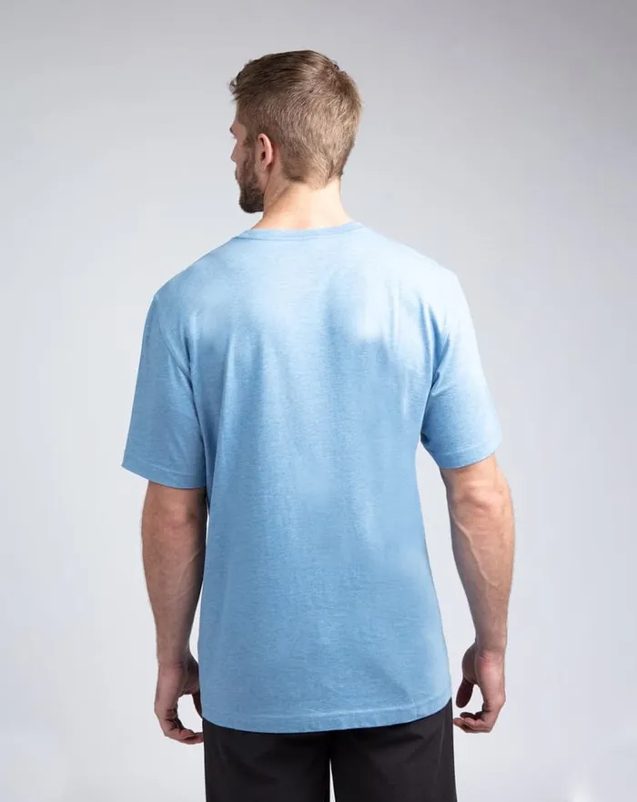 Men Tees TravisMathew DAD BOD Heather Bluewhite