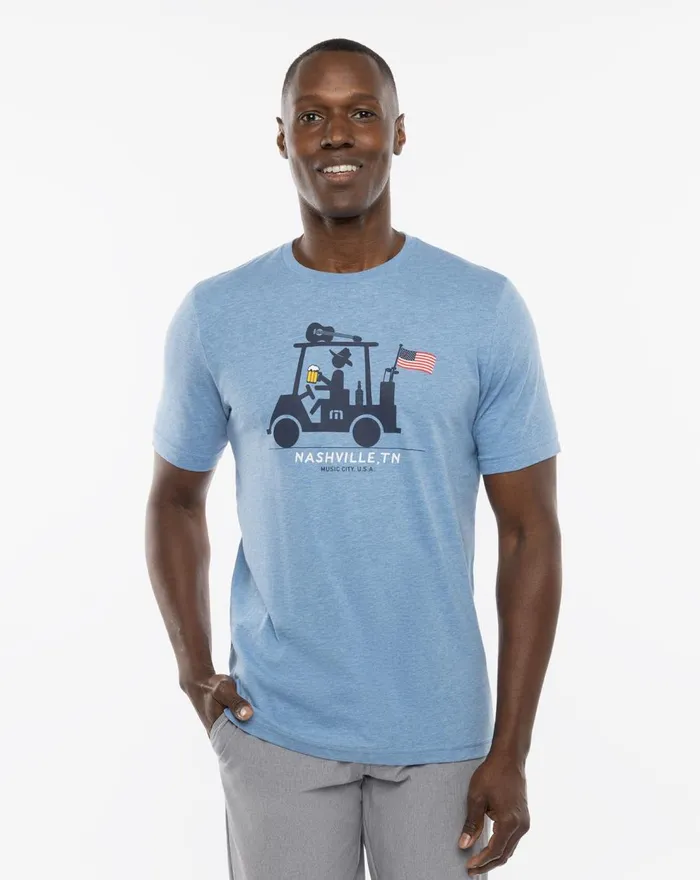 Men Tees TravisMathew DIABLO TEE Heather Blue