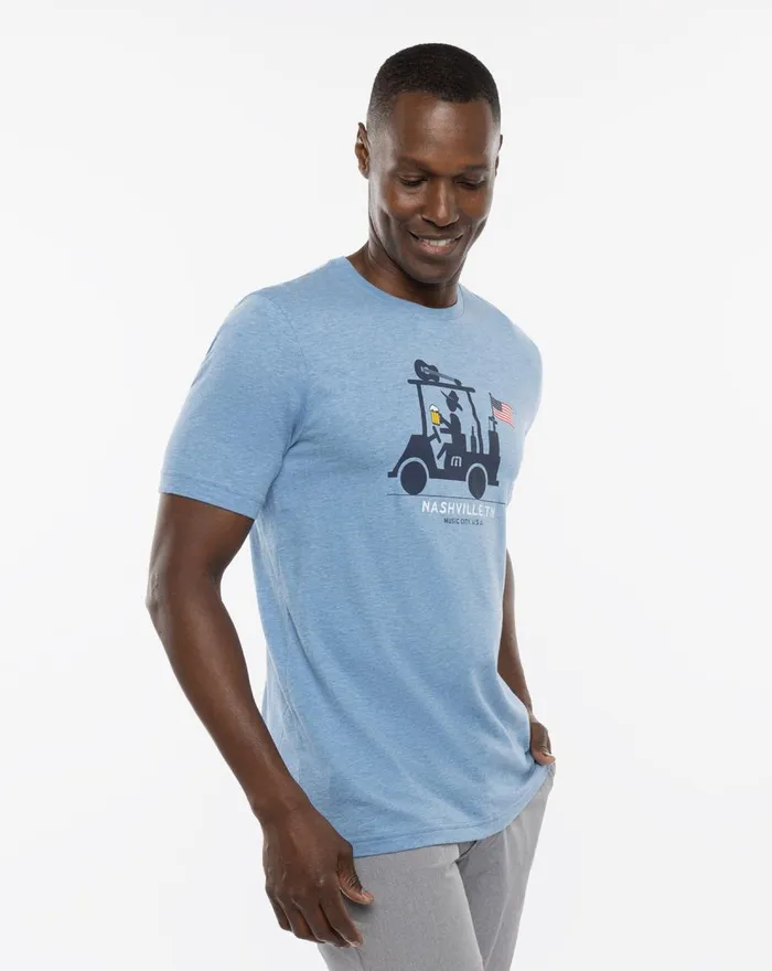 Men Tees TravisMathew DIABLO TEE Heather Blue