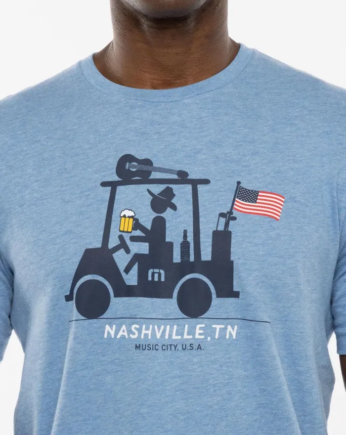 Men Tees TravisMathew DIABLO TEE Heather Blue