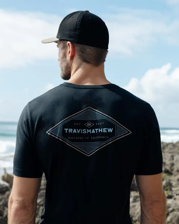 Men Tees TravisMathew DROPPED CALL TEE Black