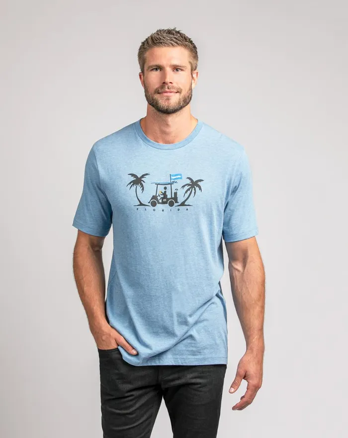 Men Tees TravisMathew EVERGLADES TEE Heather Blue