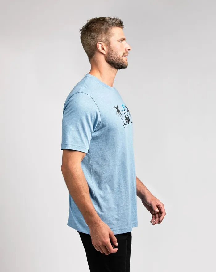 Men Tees TravisMathew EVERGLADES TEE Heather Blue