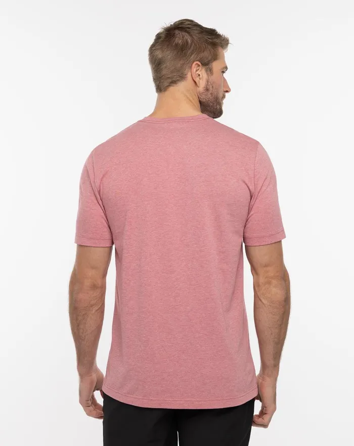 Men Tees TravisMathew FEELING LOCO TEE Heather Earth Red Men Tees TravisMathew FEELING LOCO TEE Heather Earth Red
