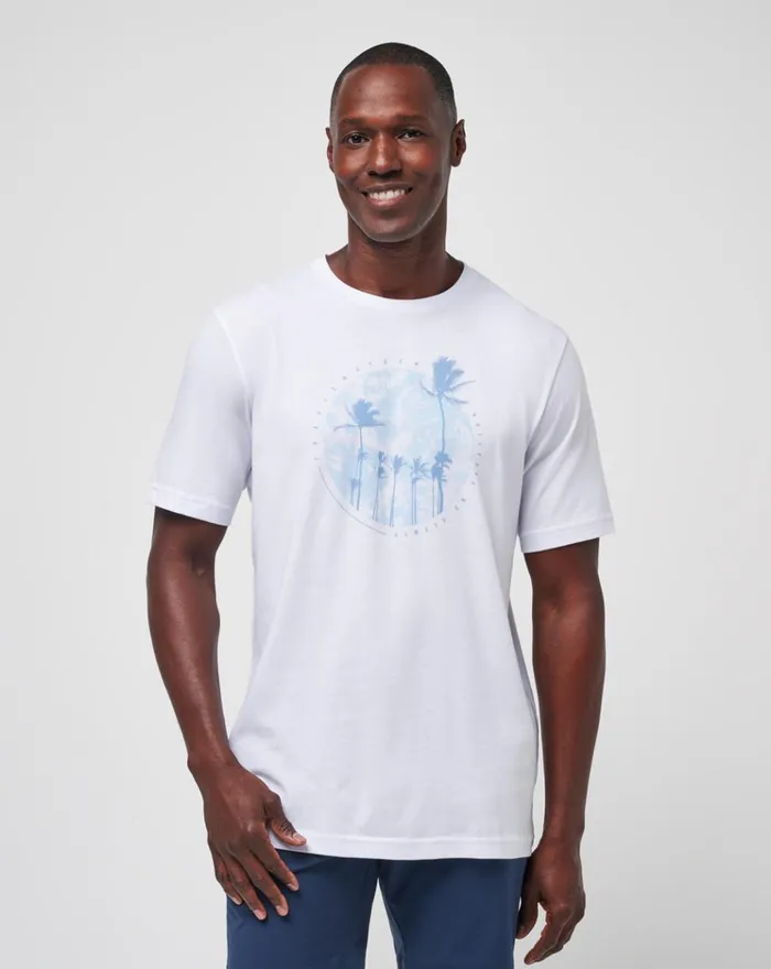 Men Tees TravisMathew FOAM PATHS TEE White