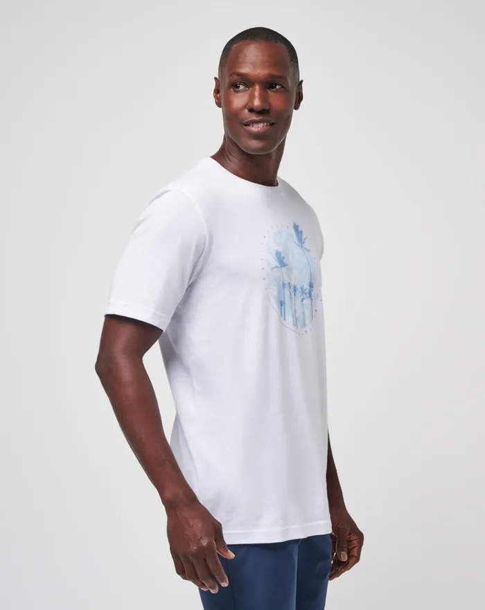 Men Tees TravisMathew FOAM PATHS TEE White Men Tees TravisMathew FOAM PATHS TEE White