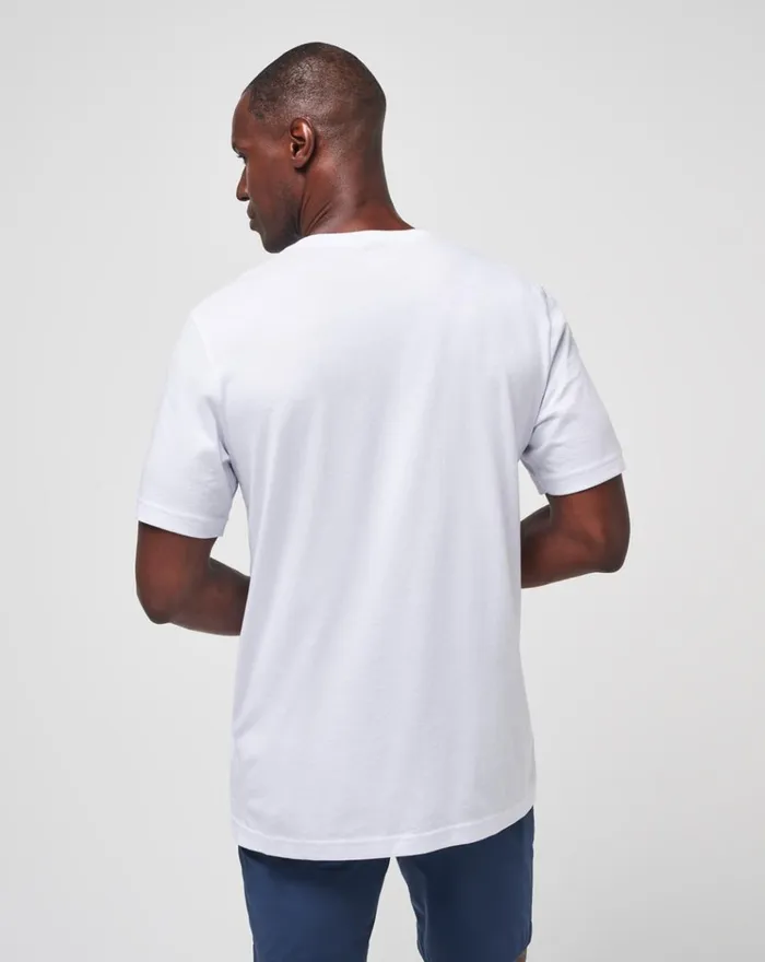 Men Tees TravisMathew FOAM PATHS TEE White Men Tees TravisMathew FOAM PATHS TEE White