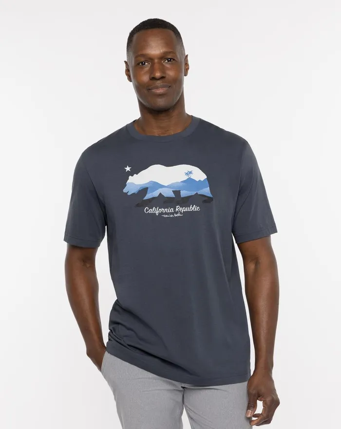 Men Tees TravisMathew FOG CITY TEE Blue Nights