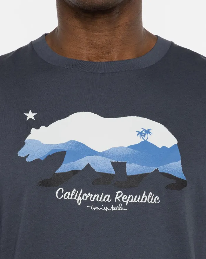 Men Tees TravisMathew FOG CITY TEE Blue Nights