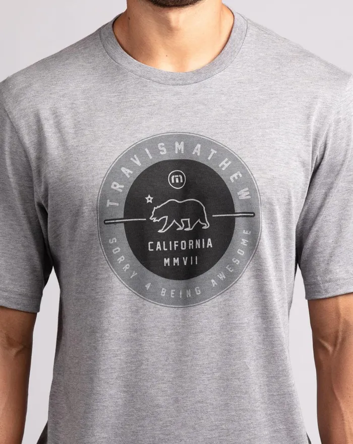 Men Tees TravisMathew HALF DOME TEE Heather Grey