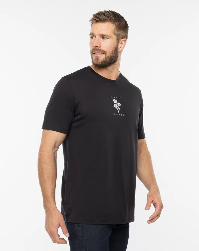 Men Tees TravisMathew HIDDEN PURPOSE TEE Black Men Tees TravisMathew HIDDEN PURPOSE TEE Black