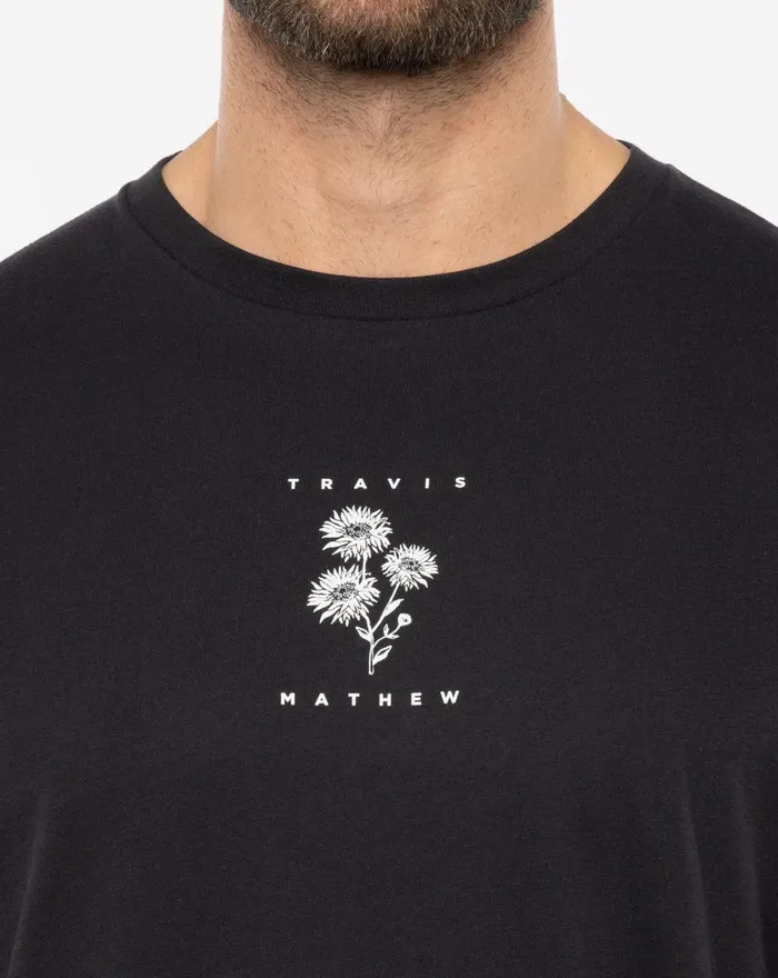 Men Tees TravisMathew HIDDEN PURPOSE TEE Black Men Tees TravisMathew HIDDEN PURPOSE TEE Black