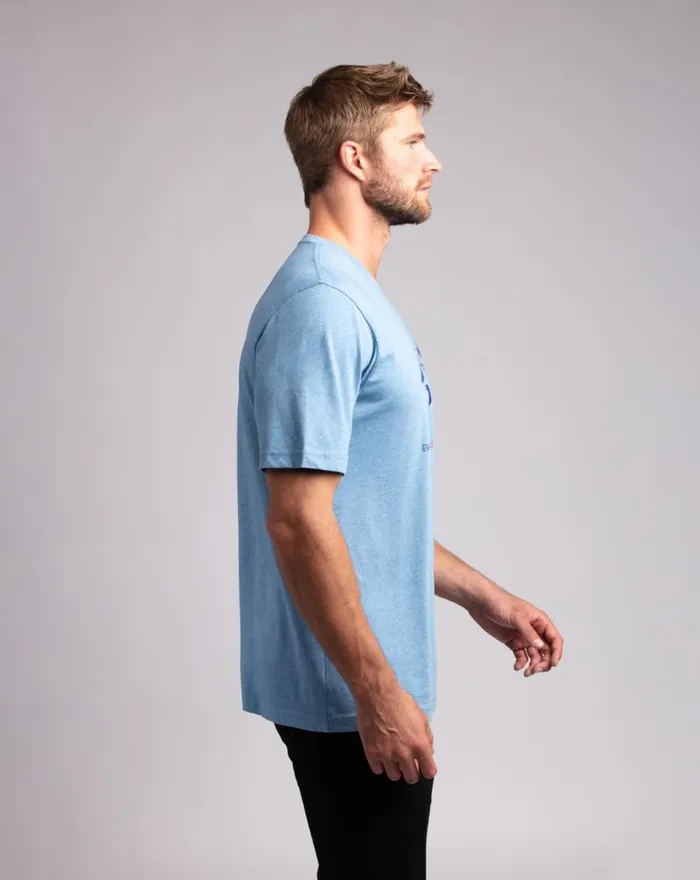 Men Tees TravisMathew HOOT AND HOLLAR TEE Heather Blue