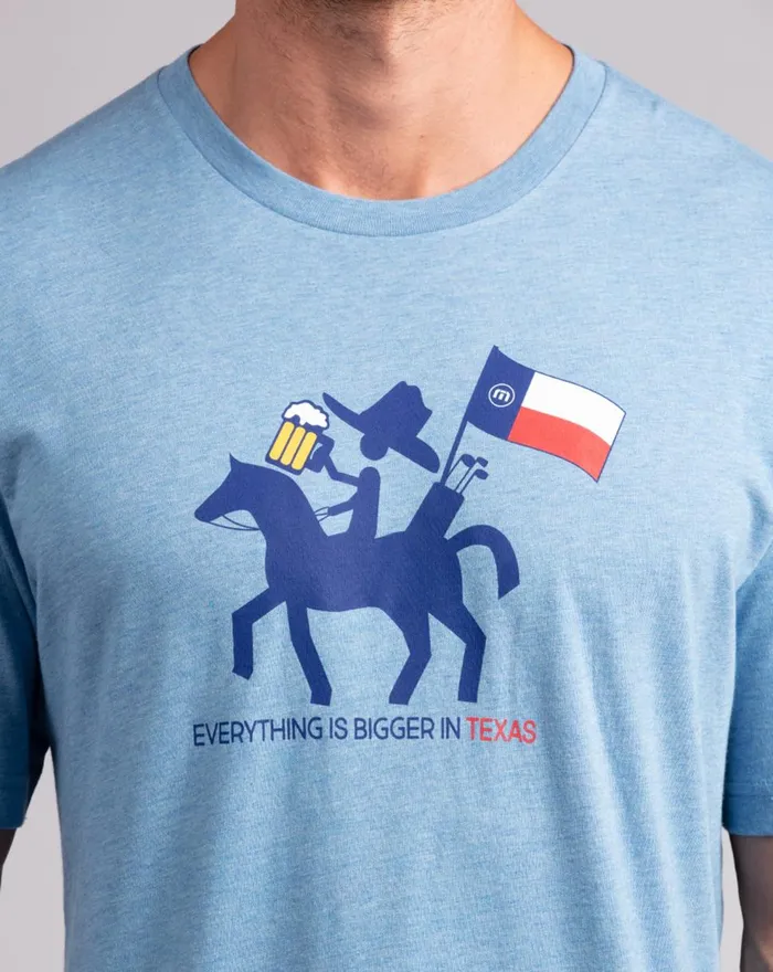 Men Tees TravisMathew HOOT AND HOLLAR TEE Heather Blue