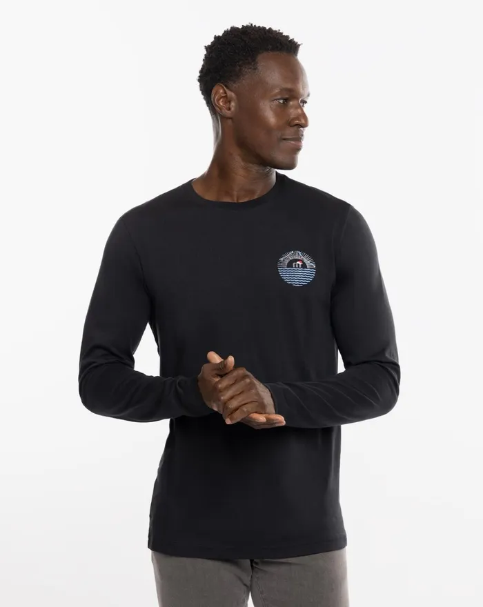Men Tees TravisMathew KONA COFFEE LONG SLEEVE TEE Black