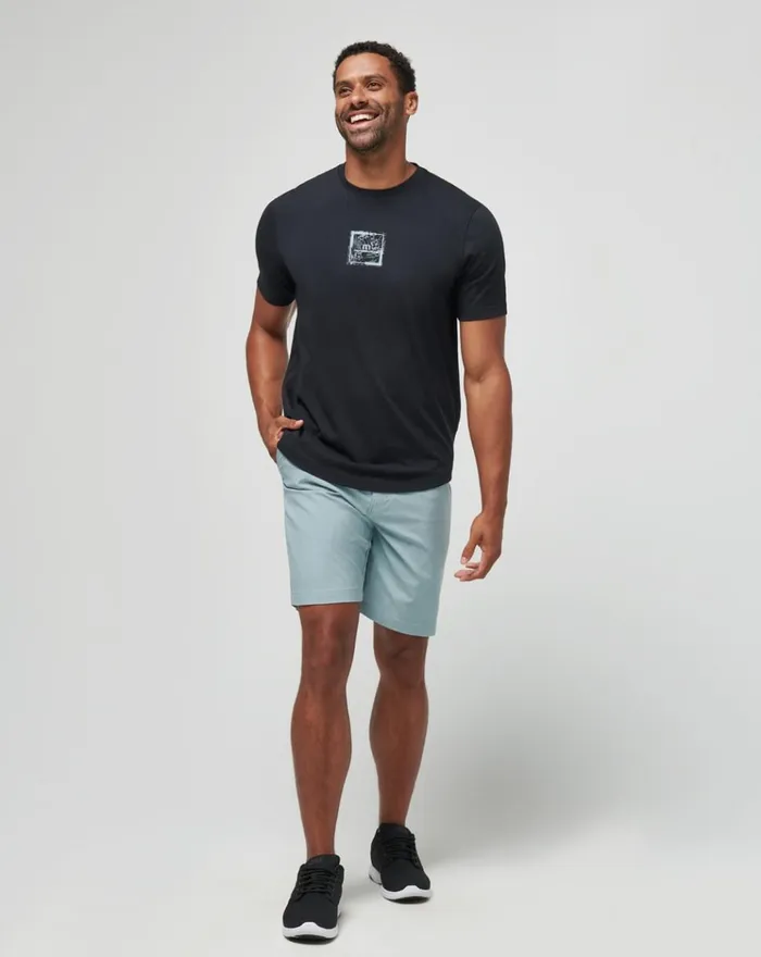 Men Tees TravisMathew LIVING ALOHA TEE Black Men Tees TravisMathew LIVING ALOHA TEE Black