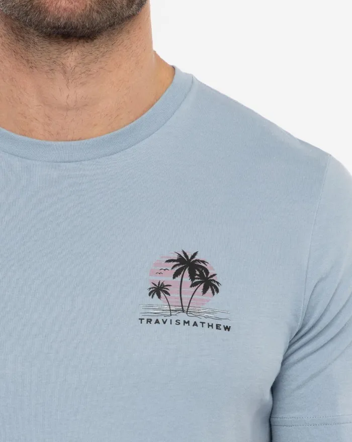 Men Tees TravisMathew MAKE THE DROP TEE Ash Blue Men Tees TravisMathew MAKE THE DROP TEE Ash Blue