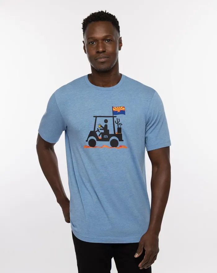 Men Tees TravisMathew MAN OF THE DESERT TEE Heather Blue