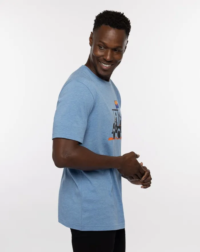 Men Tees TravisMathew MAN OF THE DESERT TEE Heather Blue
