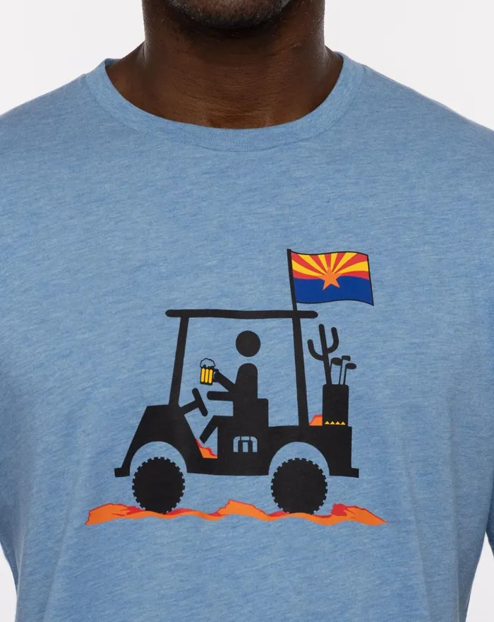 Men Tees TravisMathew MAN OF THE DESERT TEE Heather Blue
