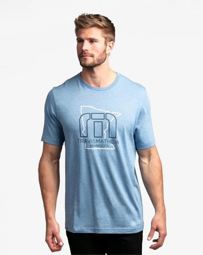 Men Tees TravisMathew MONARCH TEE Heather Blue