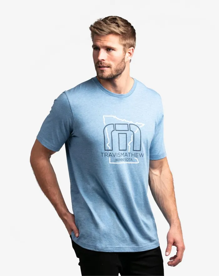 Men Tees TravisMathew MONARCH TEE Heather Blue