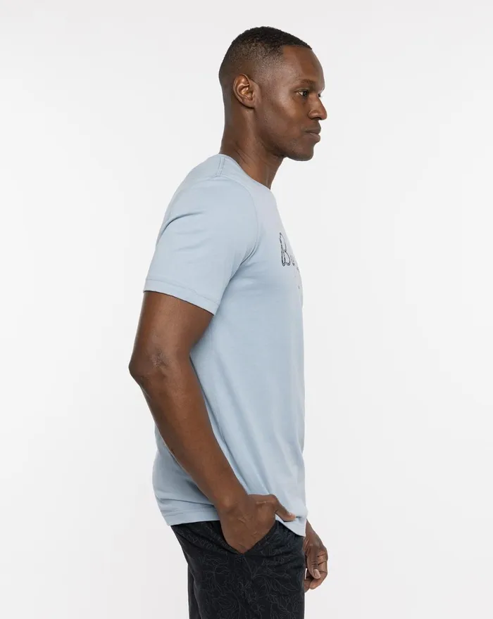 Men Tees TravisMathew NATIONAL PALACE TEE Ash Blue Men Tees TravisMathew NATIONAL PALACE TEE Ash Blue