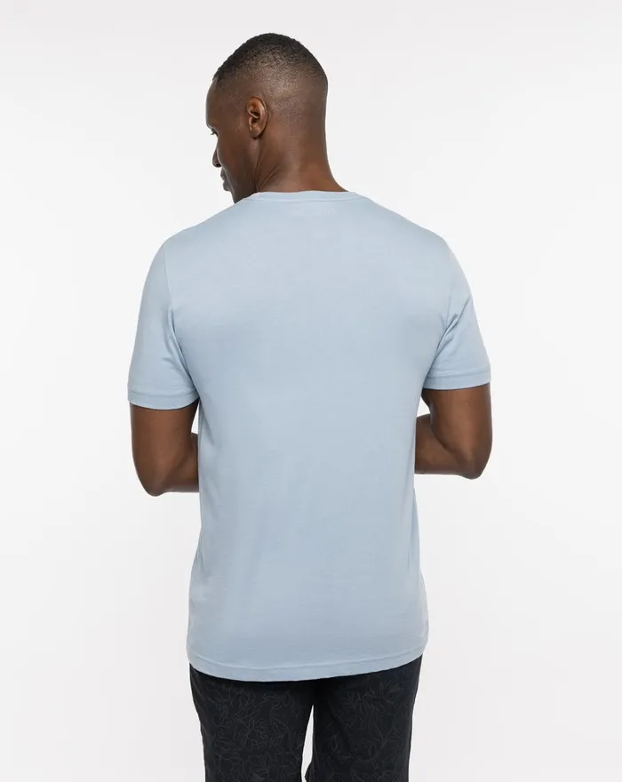 Men Tees TravisMathew NATIONAL PALACE TEE Ash Blue Men Tees TravisMathew NATIONAL PALACE TEE Ash Blue