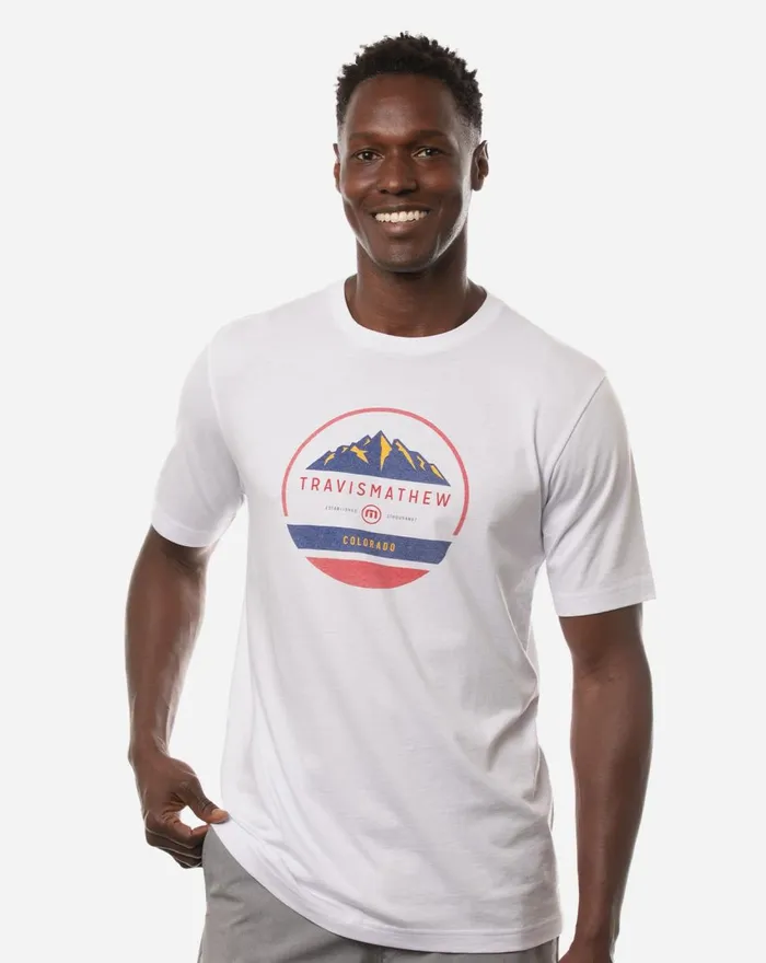 Men Tees TravisMathew PEAK YOUR INTEREST TEE White