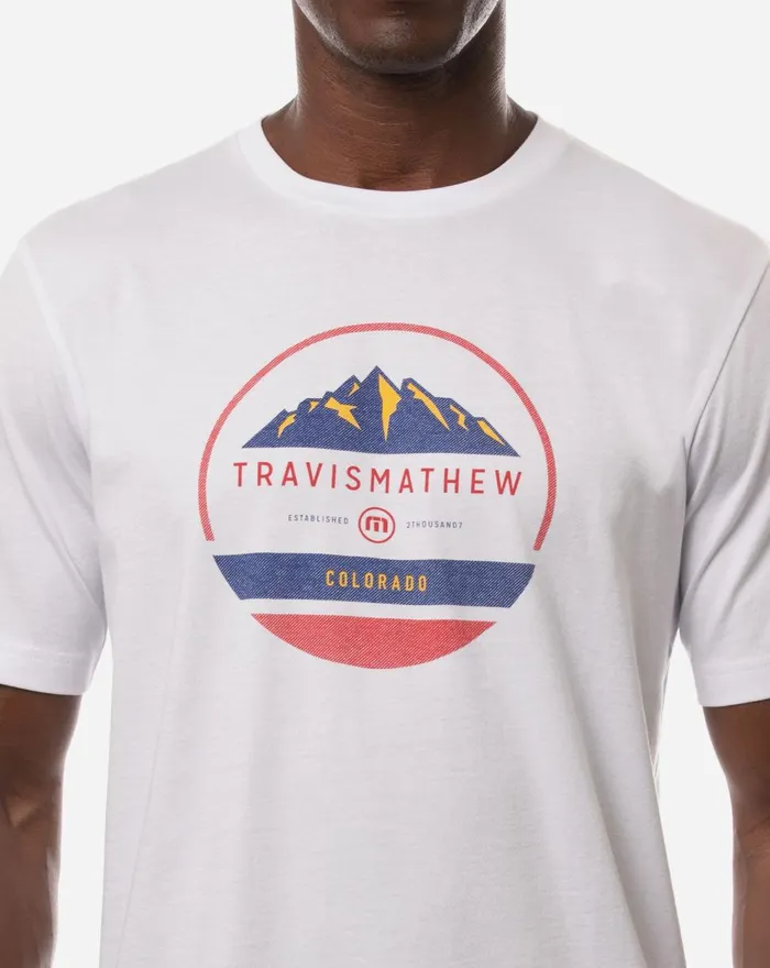 Men Tees TravisMathew PEAK YOUR INTEREST TEE White